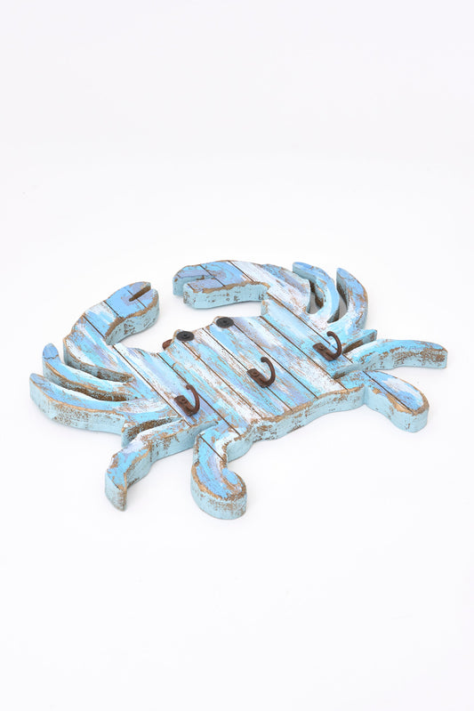 Portallaves de madera con forma de cangrejo