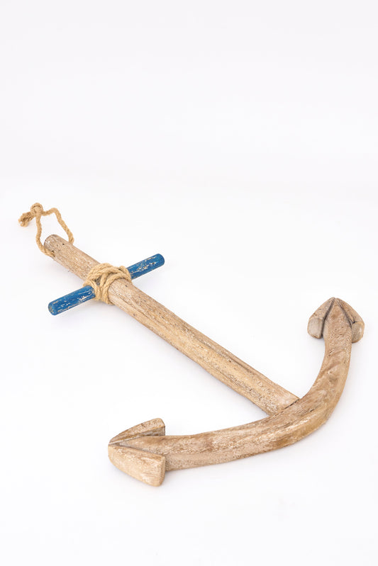 Ancre décorative en bois avec corde