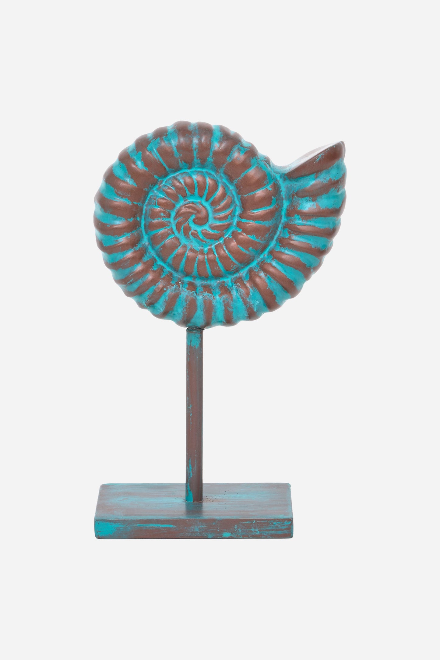 Caracola metal decorativa con base