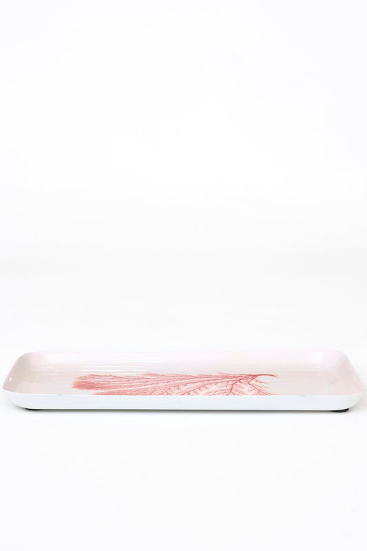 Coral metal tray, red format