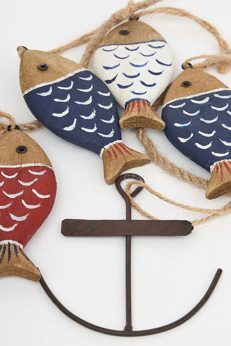 Guirnalda de peces de madera y ancla Batela