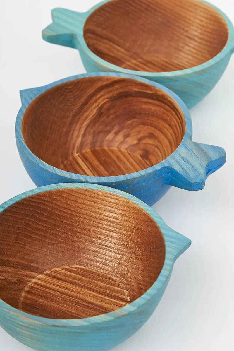Set de tres cuencos de madera pez Batela