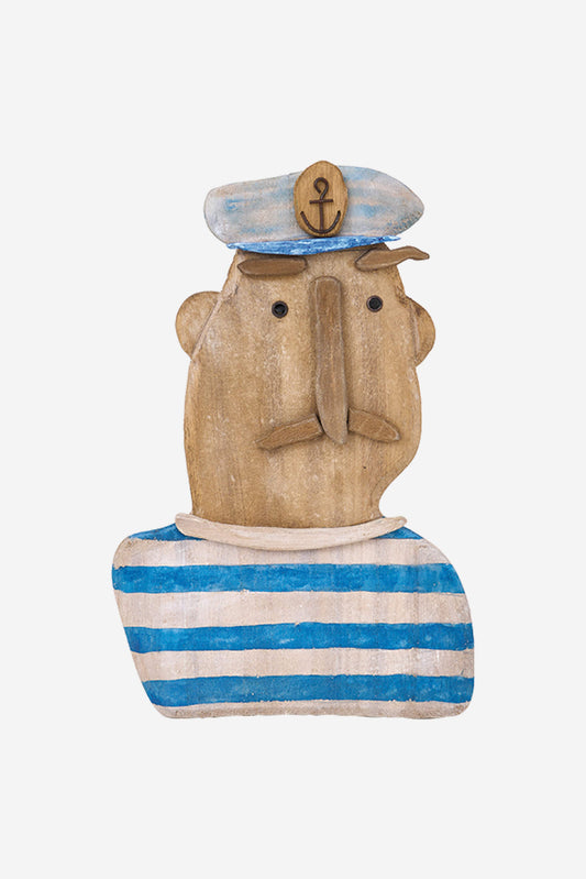 Wooden sailor figure driftwood 19 cm