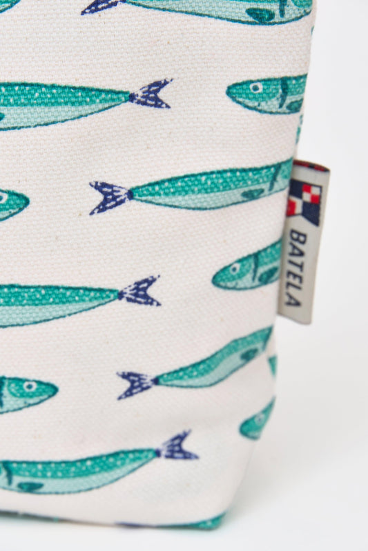 Neceser de algodón con peces