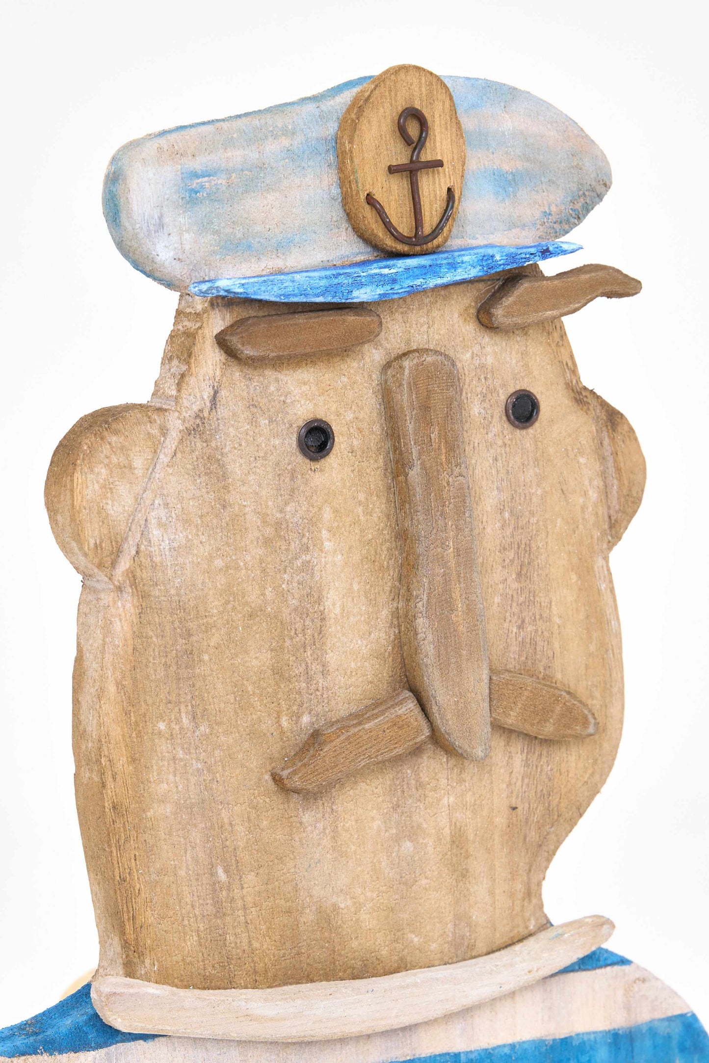 Wooden sailor figure driftwood 19 cm