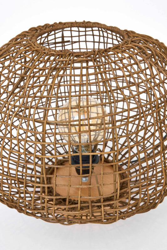 Lámpara de mesa de ratán