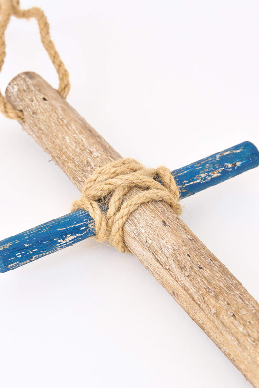 Ancre décorative en bois avec corde