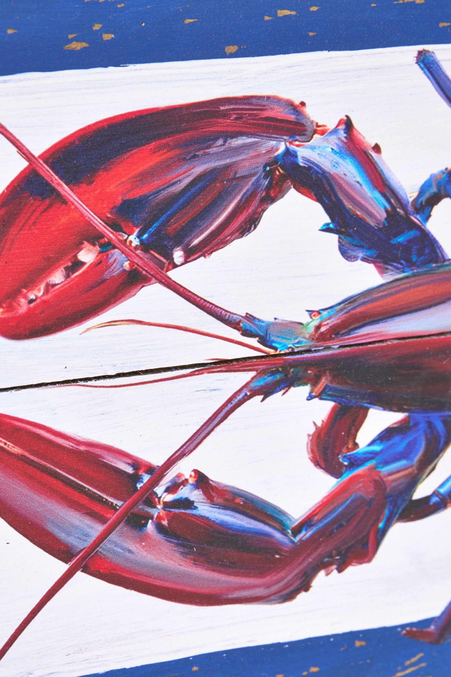 Wooden nautical picture with lobster