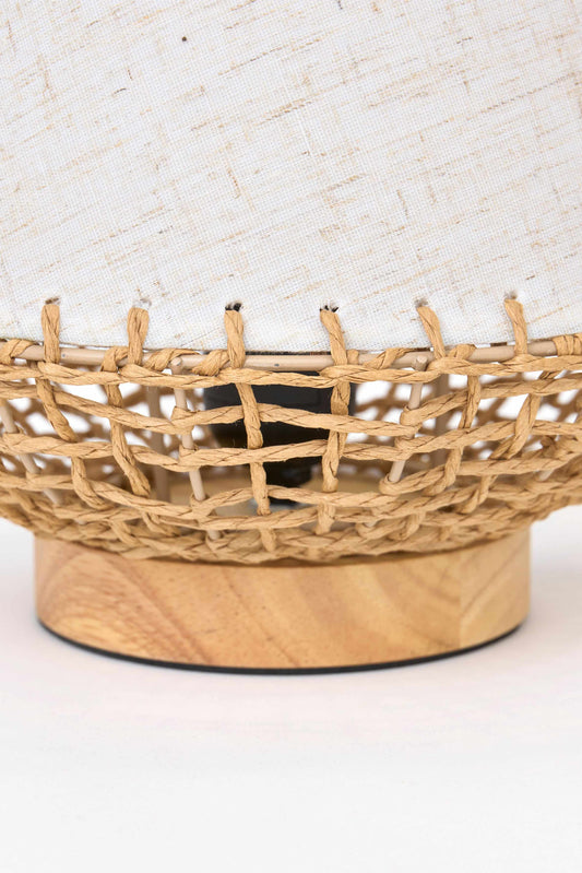 Lámpara de mesa de cuerda y papel