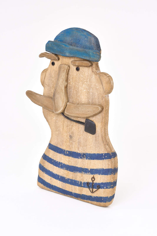 Wooden sailor figure driftwood 22 cm