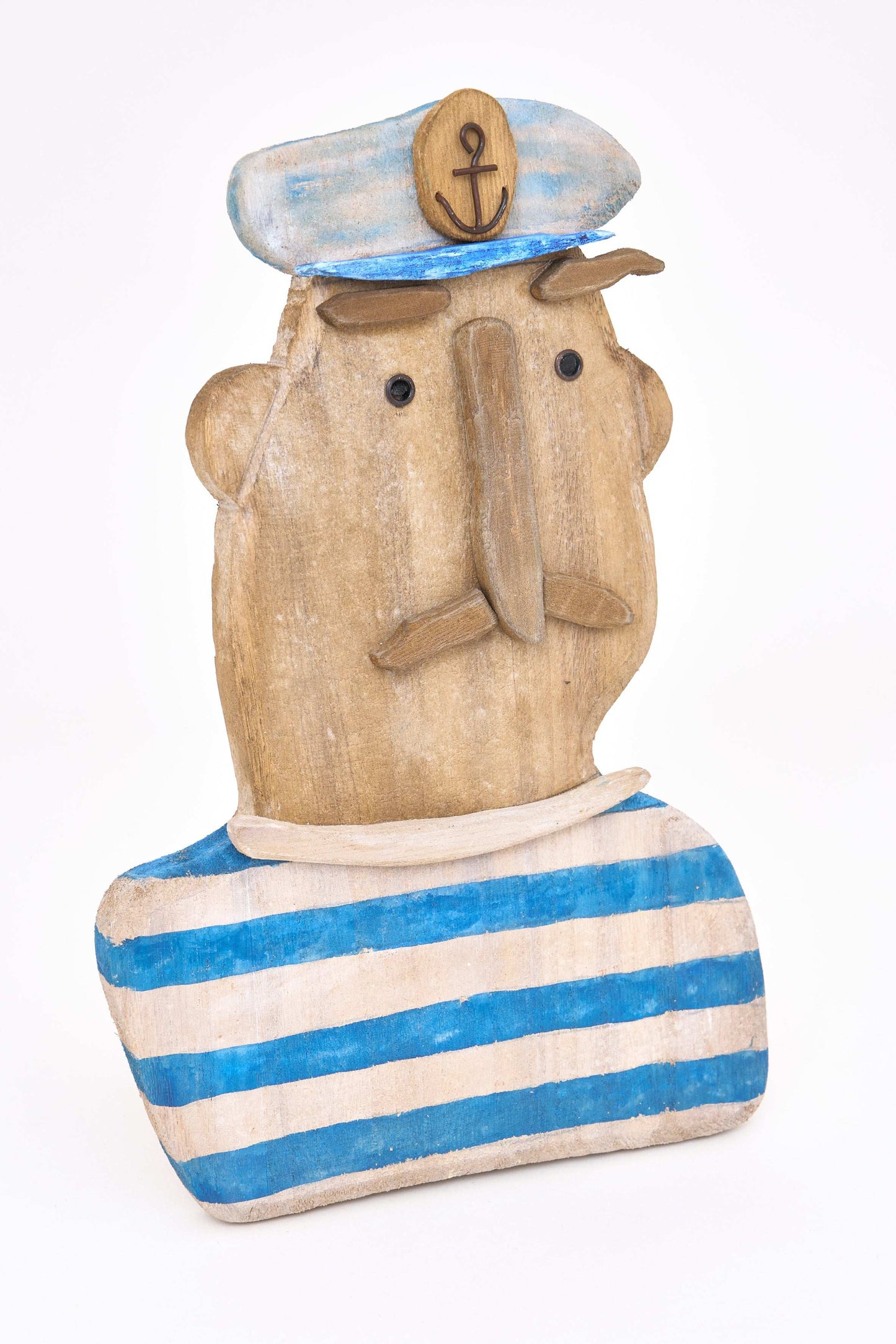 Wooden sailor figure driftwood 19 cm