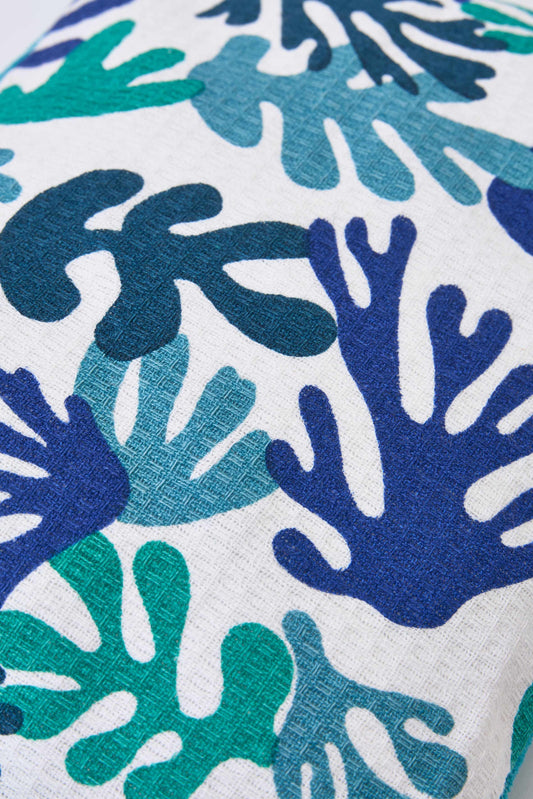 Coral cotton cushion