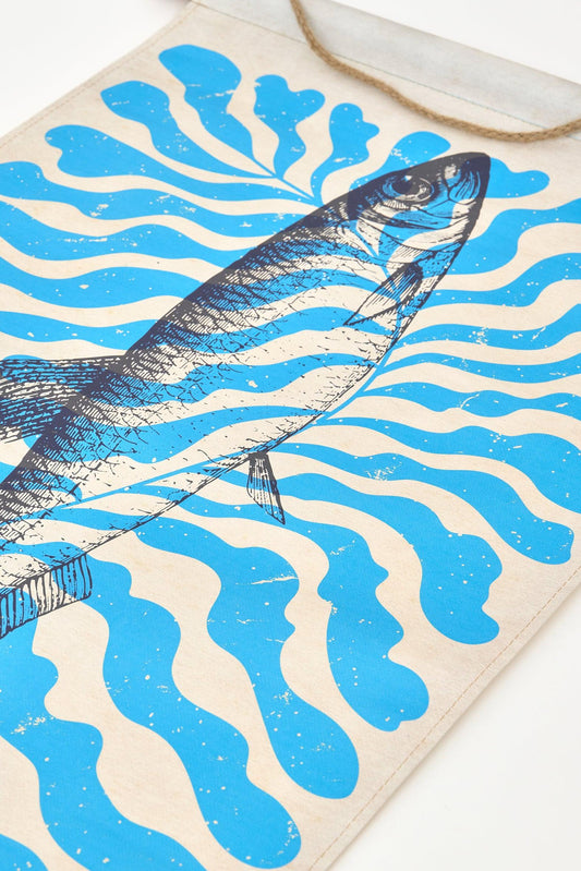 Nautical decorative print with fish