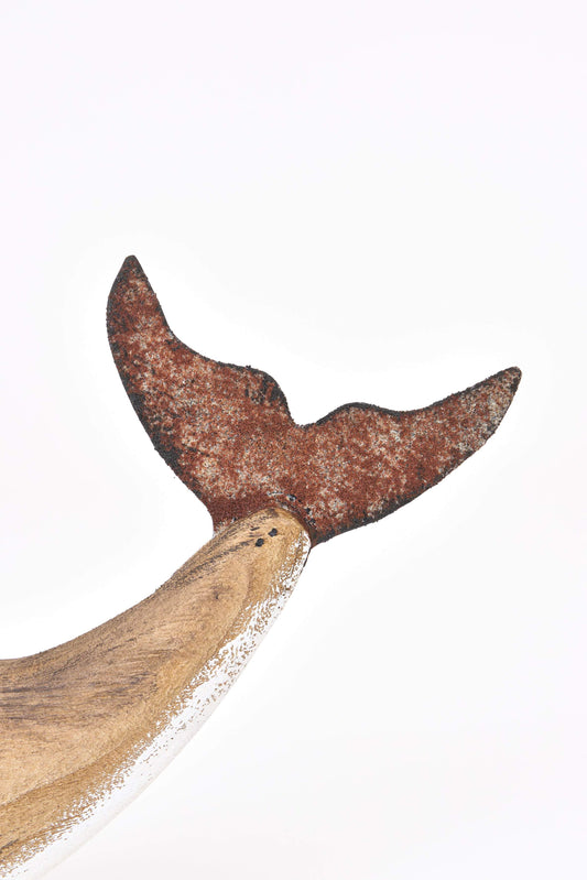 Wooden whale decorative pendant