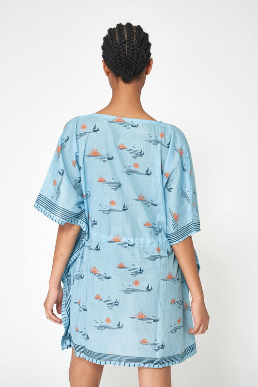 Poncho atardecer estilo costero