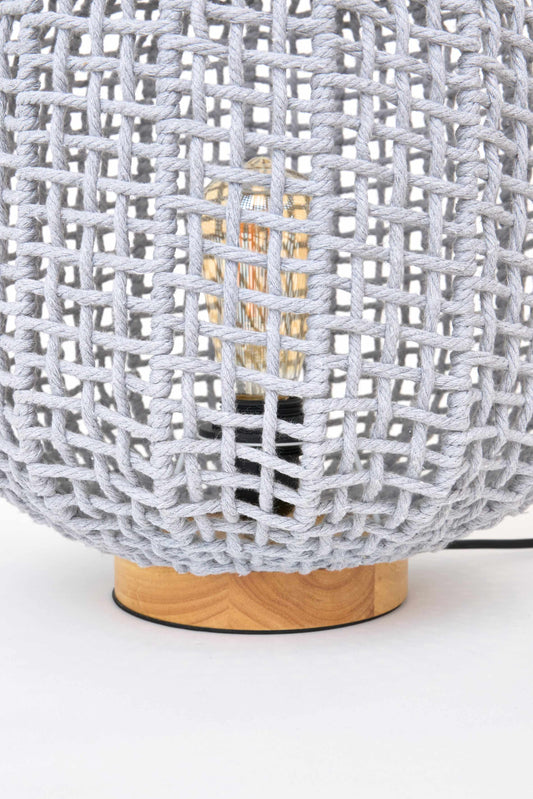 Lámpara de mesa con forma de red de algodón