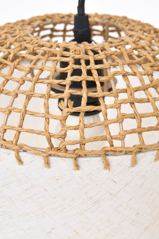 Lámpara de techo de cuerda y papel