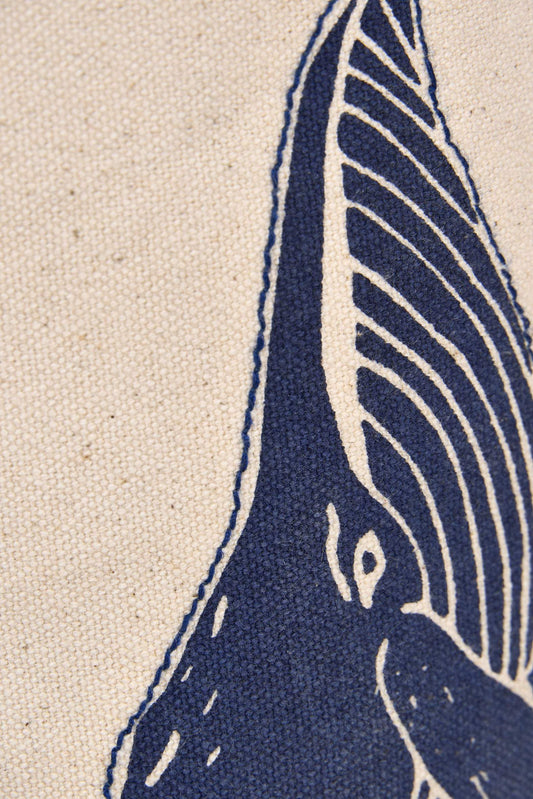 Cotton doorstop with whale