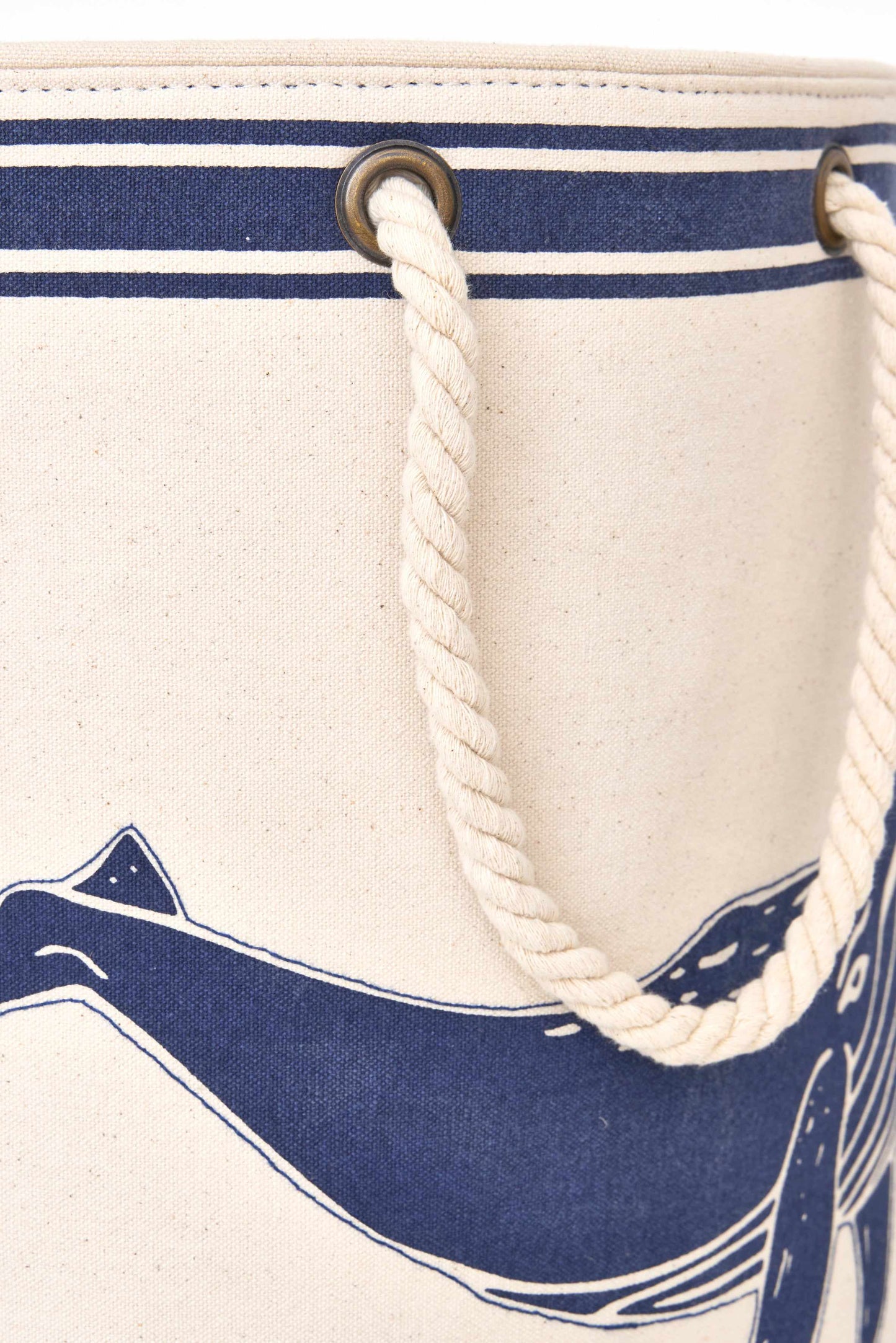 Nautical laundry bag with whale