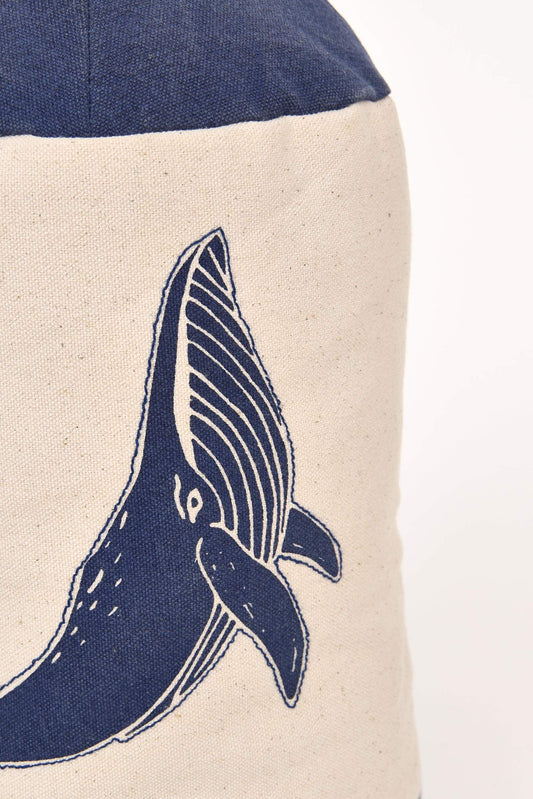 Cotton doorstop with whale