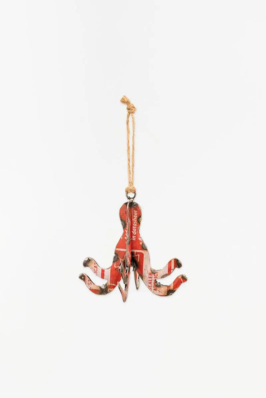 Colgante pulpo en chapa reciclada bidones - D7077 Batela