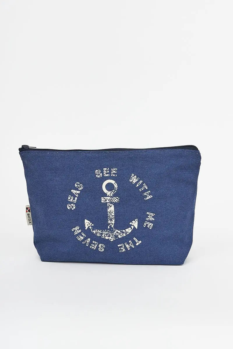 Bolso o neceser grande Azul con Ancla. 