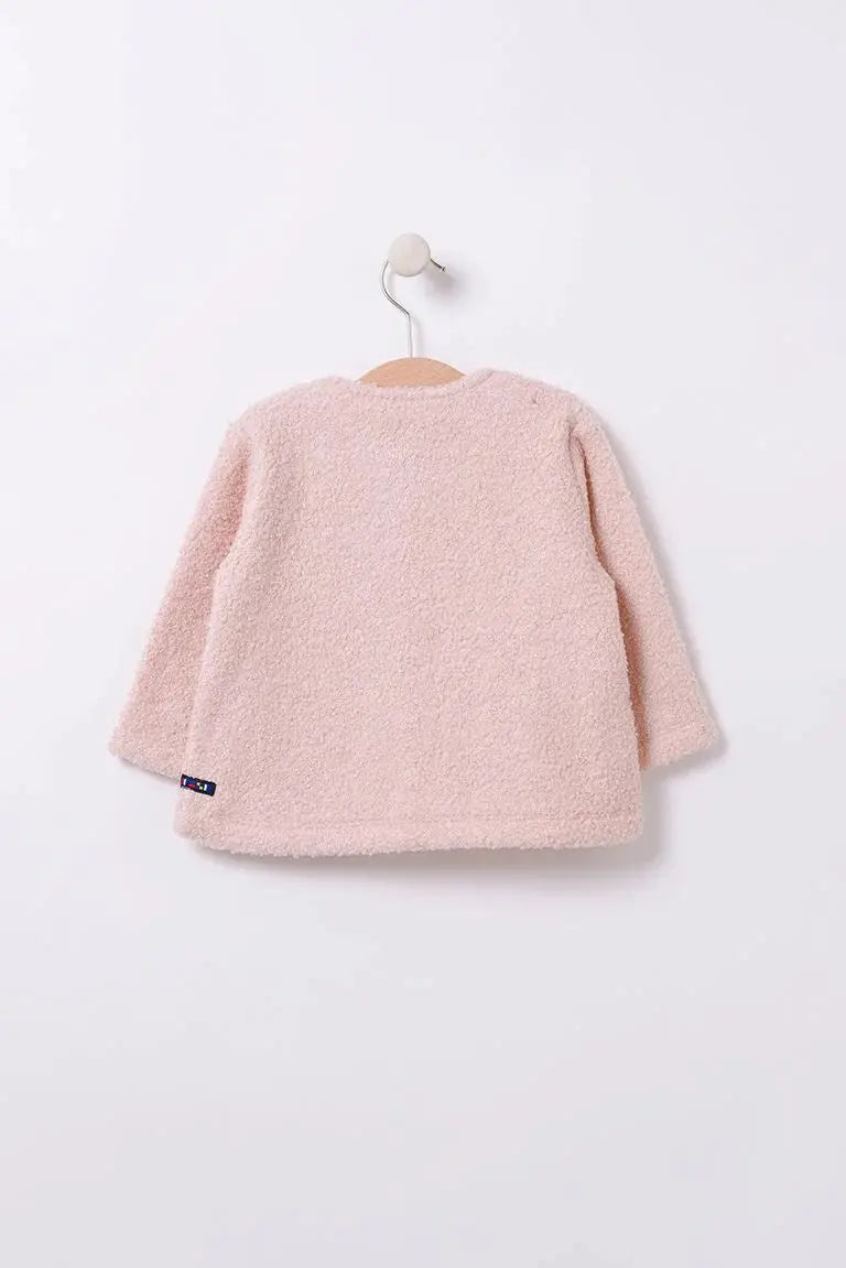Chaqueta de polar rizado con detalle de lazo