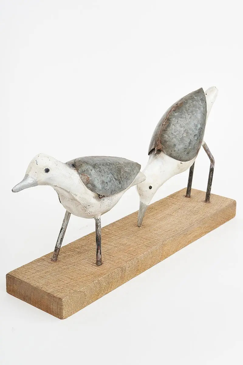 Dos pájaros de metal reciclado Batela
