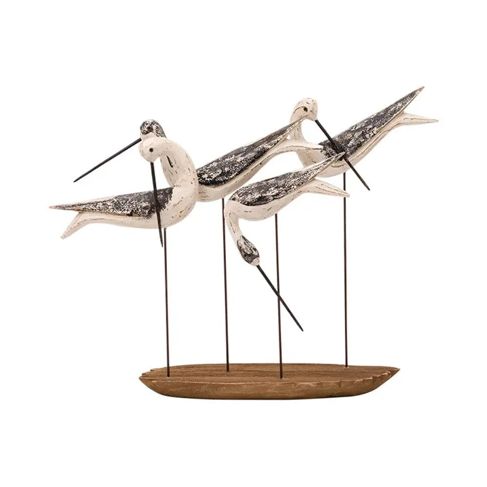 4 Pájaros con base de madera - D1965 Batela