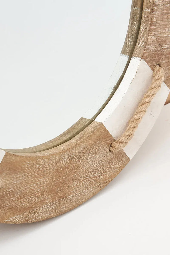 Espejo de madera con forma de salvavidas para pared Batela