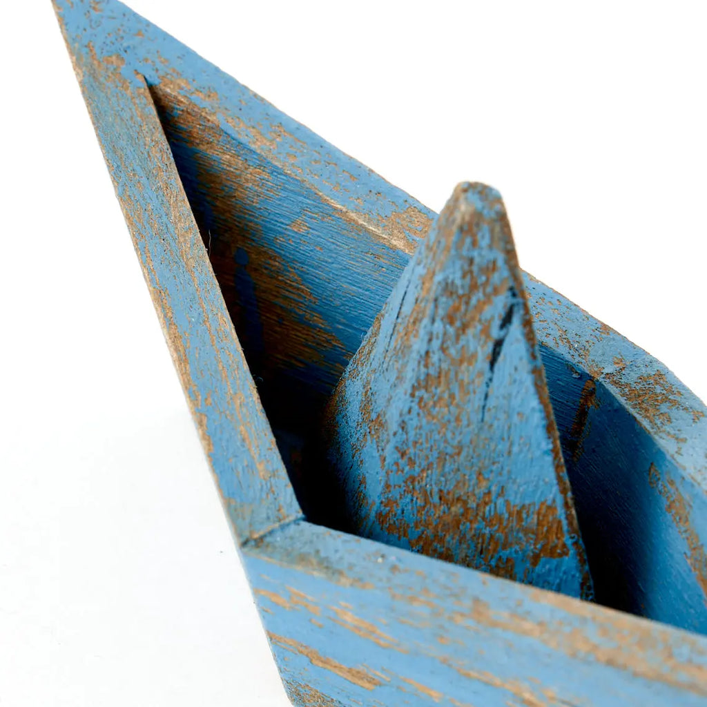Barco azul de madera - D2239 Batela