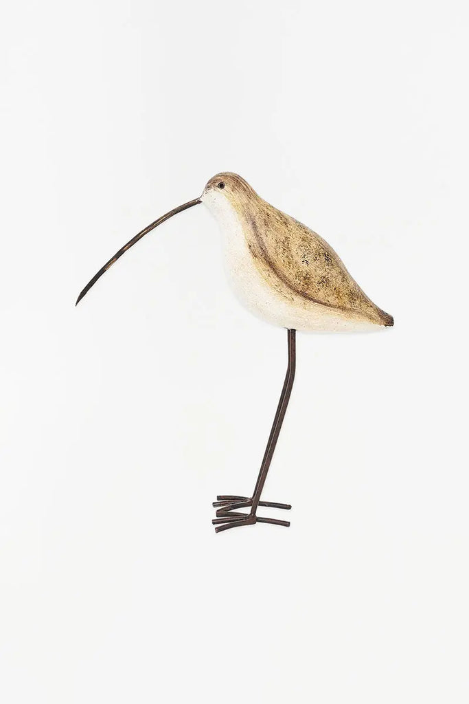 Pájaro pico largo hecho en madera con patas de metal - D2257 Batela