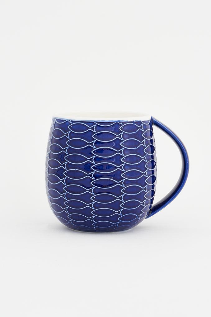 Taza o mug de café en cerámica con peces pequeña