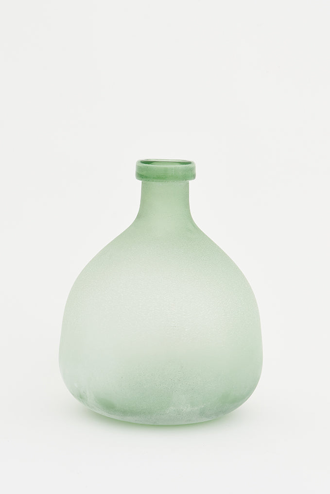 Botella o florero de cristal artesanal ø: 21 cm - h: 27 cm