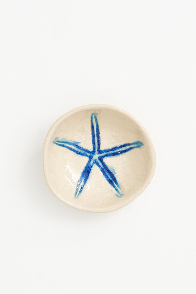 Plato de cerámica con estrella de mar pequeño