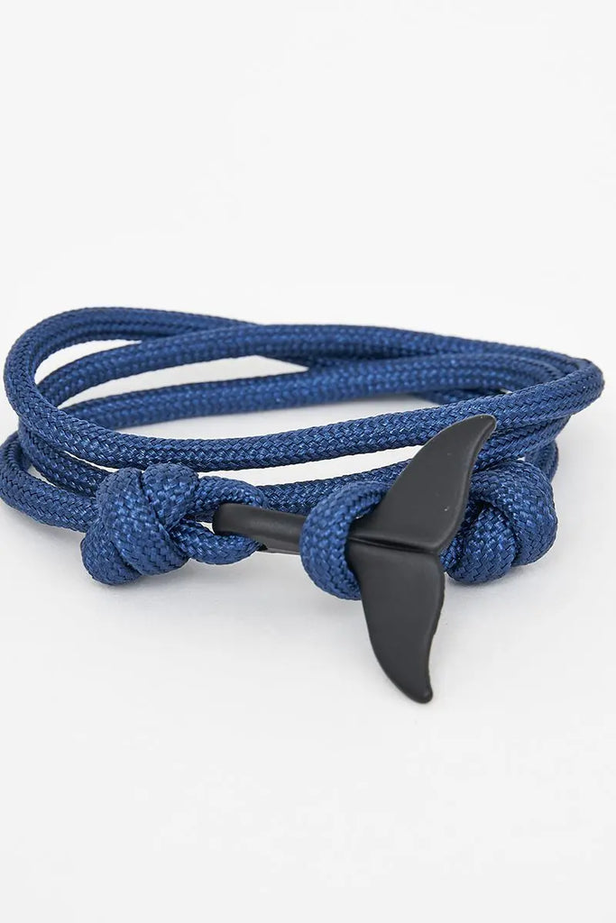Pulsera de cuerda azul con cola de ballena