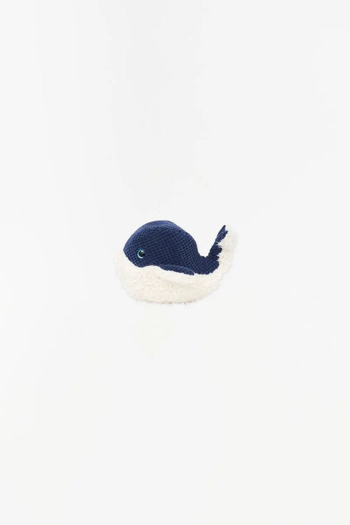 Peluche suave de ballena blanco y azul 25 cm. Algodón - D2273 Batela