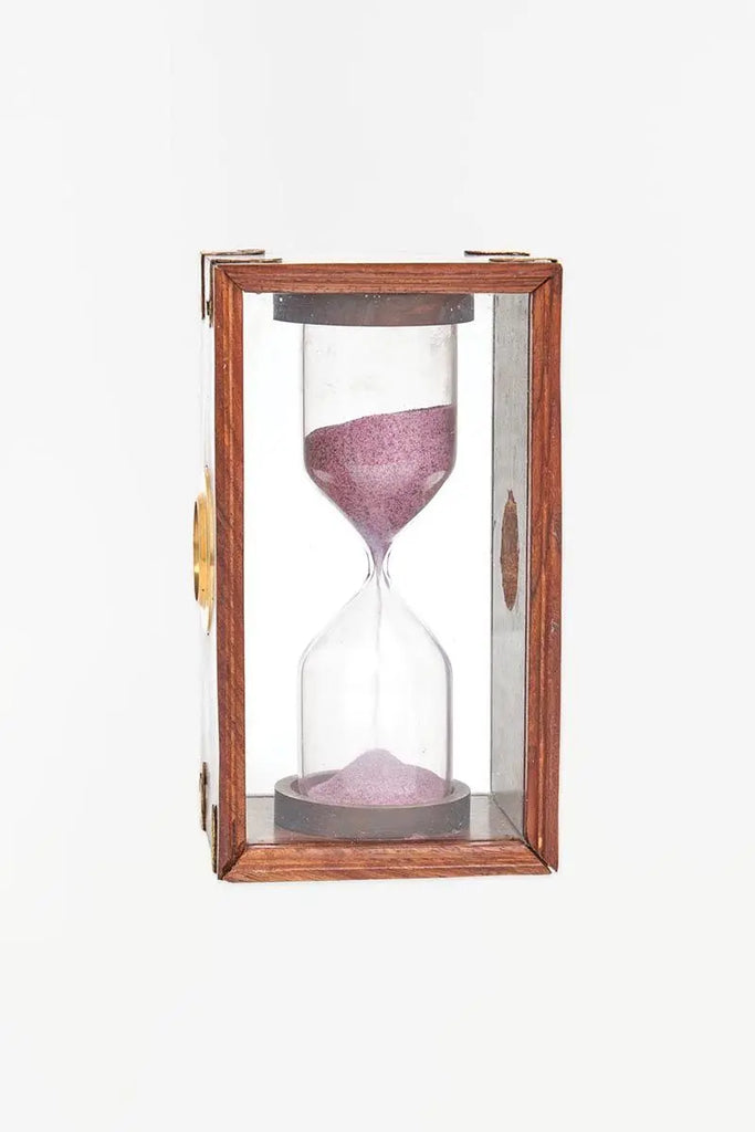 Reloj de arena decorativo, hecho de latón y cristal - D681 Batela